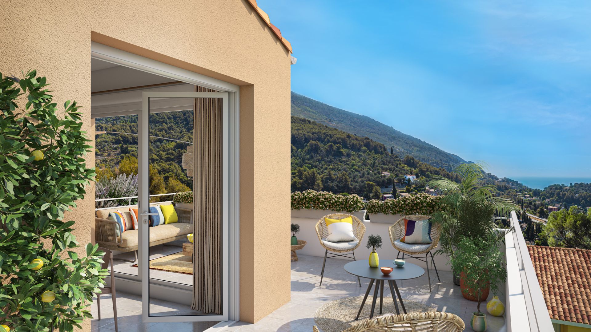 logement neuf extérieur Les Hauts Jardins - MENTON