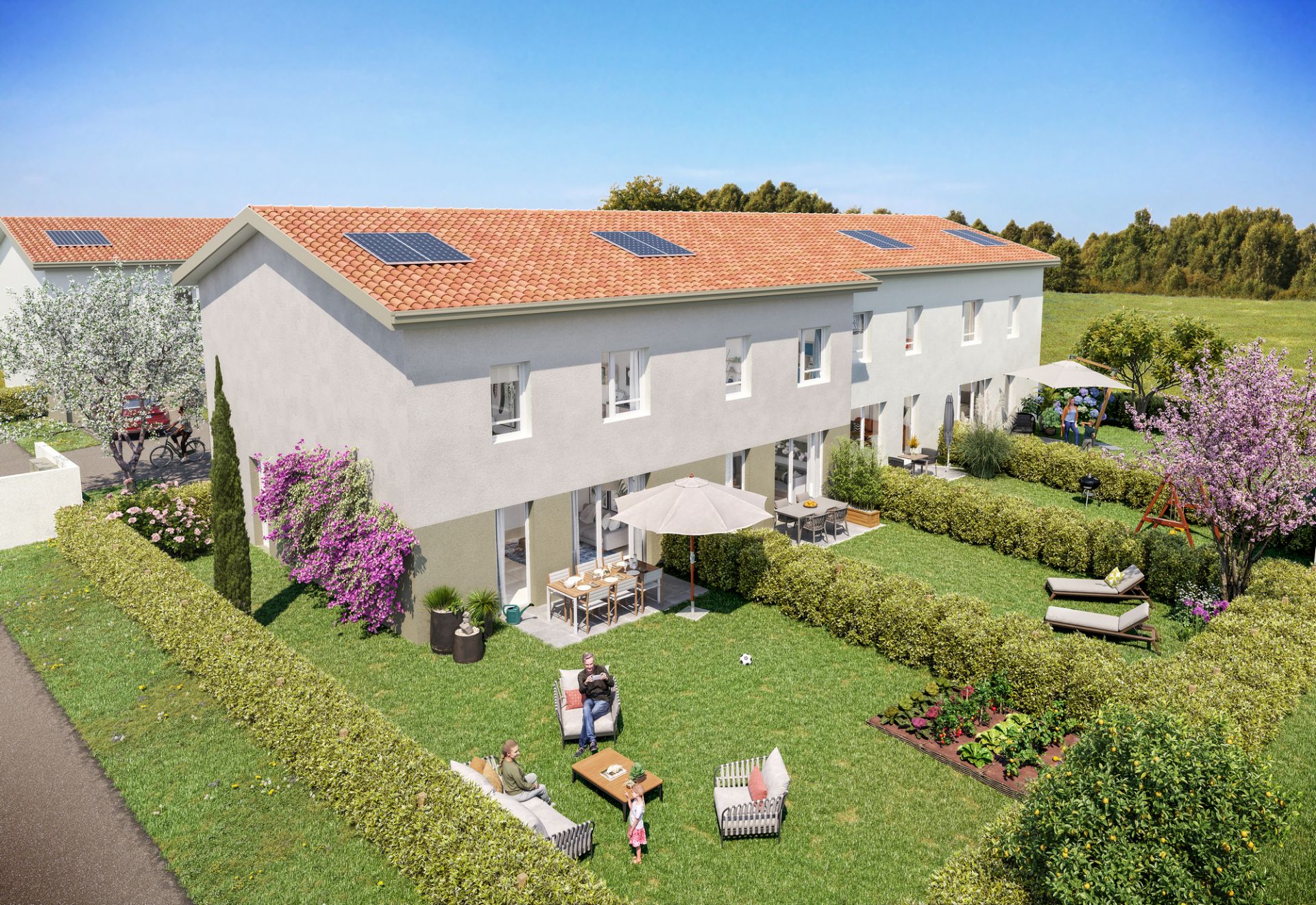 logement neuf extérieur Le Domaine des Merisiers - ROUSSILLON